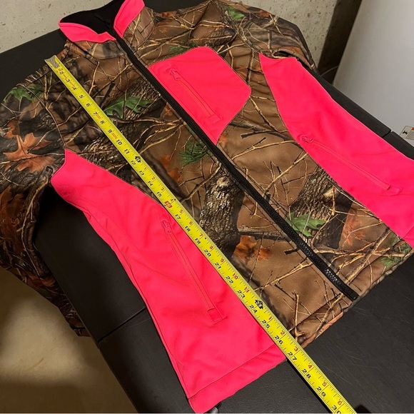 Womens Pink Camo Trail Crest Softshell Fleece Zip Up Jacket Size Medium - Picture 7 of 7